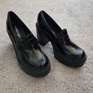 Madden Girl Black Platform Loafers